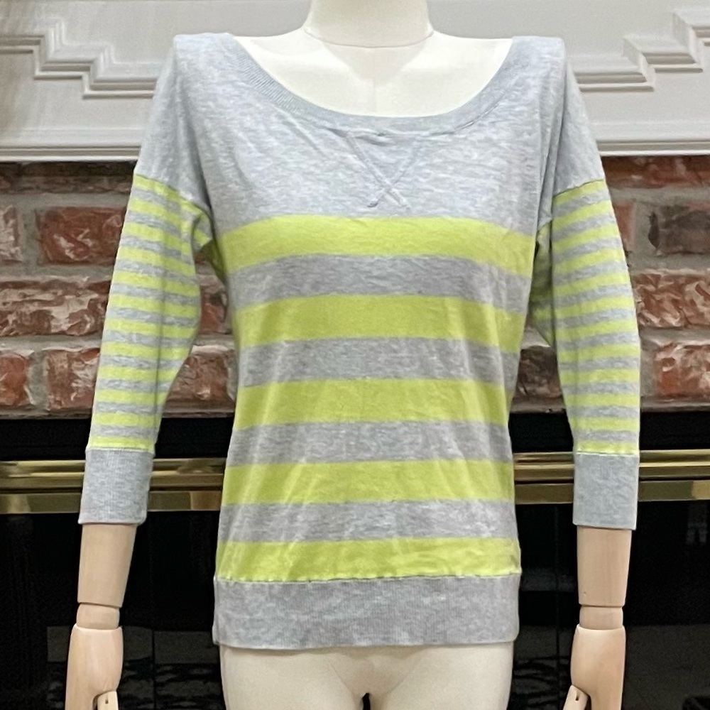 American Eagle neon yellow and grey striped sweater / XS / Excellent condition